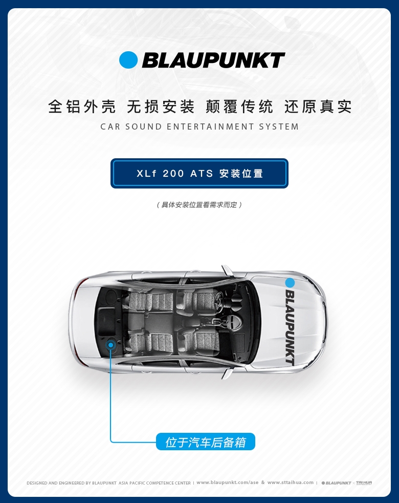 德國（藍寶BLAUPUNKT）特斯拉model3專用低音炮 XLf 200 ATS